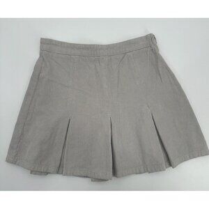 Women's Gray BDG Corduroy Pleated  Mini Skirt Gray Side Zip Size S